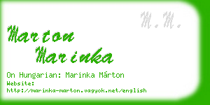 marton marinka business card