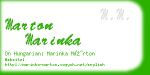 marton marinka business card